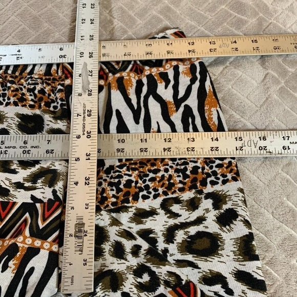 True Rock Womens Small Leggings Cozy Faux Fur Lined Animal Print Pull On Pants - Picture 6 of 11